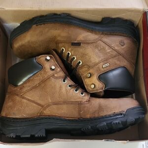 Wolverine Brown Leather Steel Toe Work Boots